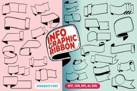 Infographic Ribbon Font for Web Design