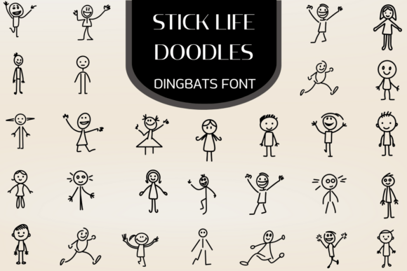Stick Life Doodles: A Rhythmic Dingbats Font